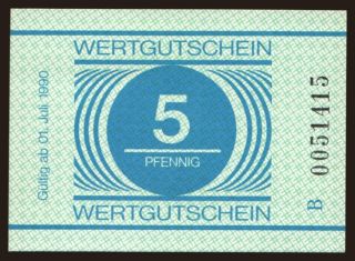 Wertgutschein, 5 Pfennig, 1990