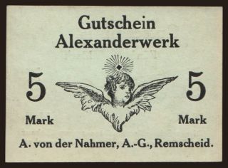 Remscheid/ Alexanderwerk, 5 Mark, 191?