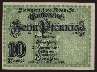 Löbau, 10 Pfennig, 1918