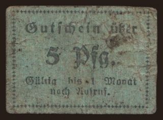 Reichenbach/ Dentaillisten-Verein, 5 Pfennig, 191?