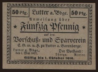 Lutter/ Vorschuss- und Sparverein, 50 Pfennig, 1917