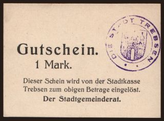Trebsen, 1 Mark, 1914