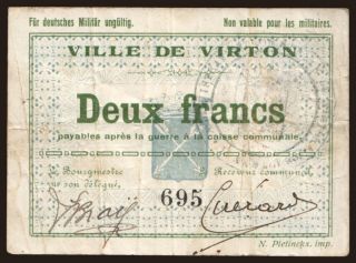 Virton, 2 francs, 191?
