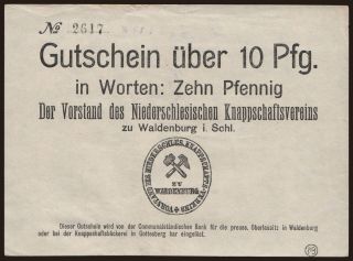Waldenburg/ Niederschlesischer Knappschaftsverein, 10 Pfennig, 1916