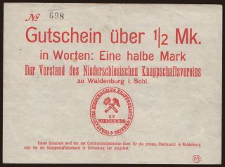 Waldenburg/ Niederschlesischer Knappschaftsverein, 1/2 Mark, 1916
