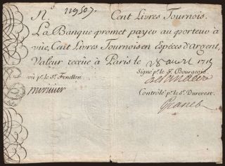100 livres, 1719
