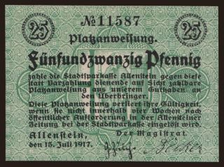 Allenstein (Olsztyn), 25 Pfennig, 1917