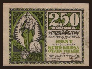 Budapest/ AFSZ, 2.50 korona, 1920