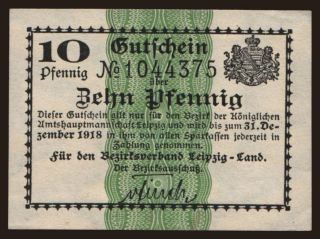Leipzig-Land, 10 Pfennig, 1918