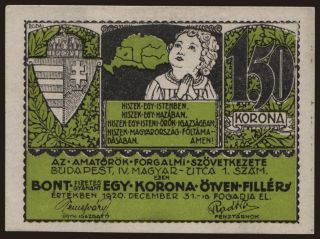 Budapest/ Amatőrök Forgalmi Szövetkezete, 1.50 korona, 1920