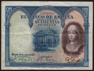 500 pesetas, 1927