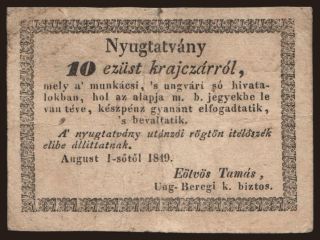 Munkács, 10 krajcár, 1849