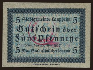 Lauphaim, 5 Pfennig, 1917