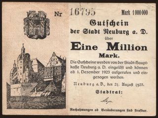 Neuburg/ Stadt, 1.000.000 Mark, 1923