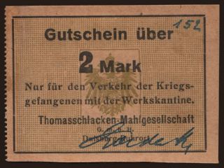 Duisburg-Ruhrort/ Thomasschlacken-Mahlgesellschaft G.m.b.H., 2 Mark, 191?