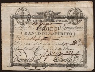Banco di Santo Spirito, 10 paoli, 1798