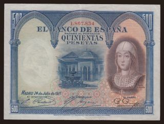 500 pesestas, 1927