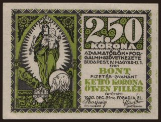 Budapest/ Amatőrök Forgalmi Szövetkezete, 2.50 korona, 1920