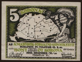 Budapest/ Amatőrök Forgalmi Szövetkezete, 5 korona, 1920