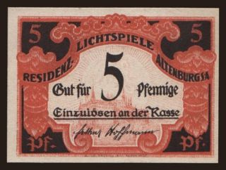 Altenburg/ Residenz-Lichtspiele, 5 Pfennig, 1920