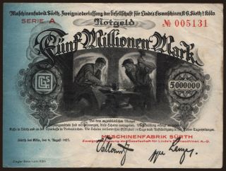 Sürth/ Maschinenfabrik Sürth, 5.000.000 Mark, 1923