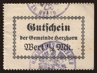Herzhorn, 1/2 Mark, 1915