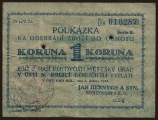 Ústí nad Orlicí, 1 koruna, 1915