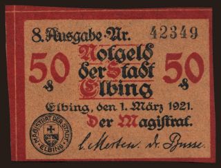 Elbing (Elblag), 50 Pfennig, 1921