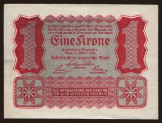 1 Krone, 1922, Judenbank