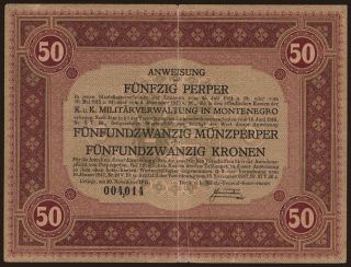 50 perper, 1917