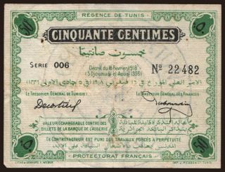 50 centimes, 1918