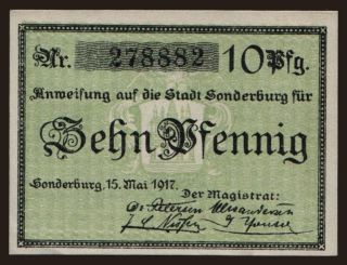 Sonderburg (Sonderborg), 10 Pfennig, 1917