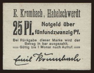 Habelschwerdt/ E. Krumbach, 25 Pfennig, 1921