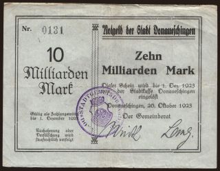 Donaueschingen/ Stadt, 10.000.000.000 Mark, 1923