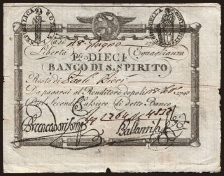Banco Santo Spirito, 10 paoli, 1798