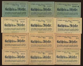 Haag/ F. Schulz Spezerei-,Kurz-U. Schnittwaren, 10, 20, 30, 50 Heller, 1920