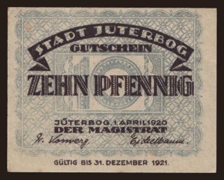 Jüterbog, 10 Pfennig, 1920