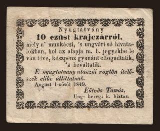 Munkács, 10 krajczár, 1849