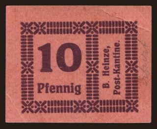 Erfurt/ B. Heinze, Postkantine, 10 Pfennig, 191?