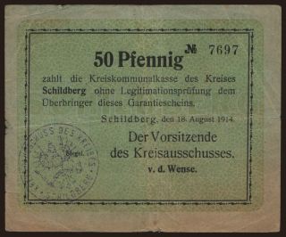 Schildberg(Ostrzeszów),
/ Kreisausschuss, 50 Pfennig, 1914