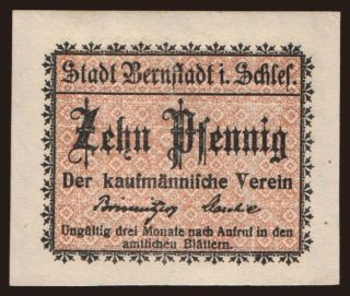 Bernstadt/ Kaufmännischer Verein, 10 Pfennig, 1918
