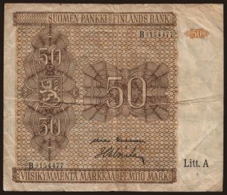 50 markkaa, 1945, Litt. A