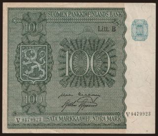 100 markkaa, 1945, Litt. B