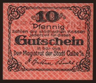 Calbe, 10 Pfennig, 1919