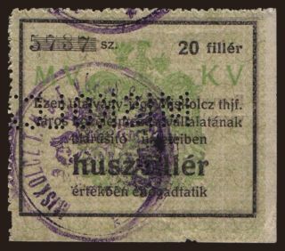 Miskolc, 20 fillér, 1919?