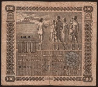 100 markkaa, 1939, Litt. D