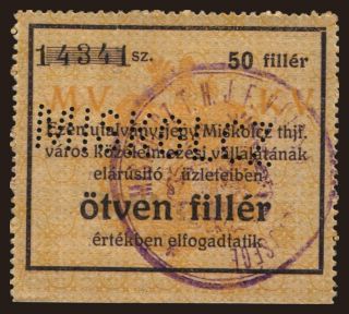 Miskolc, 50 fillér, 1919?