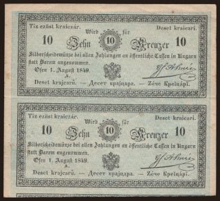 10 Kreuzer, 1949, Almásy, 2x
