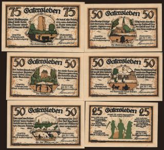 Gatersleben, 6x 25 - 75 Pfennig, 1921