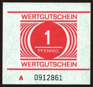 Wertgutschein, 1 Pfennig, 1990